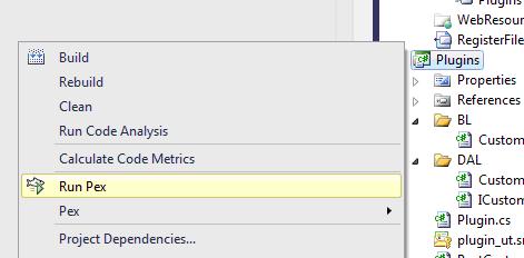 Run Pex Run Pex in MS Dynamic CRM