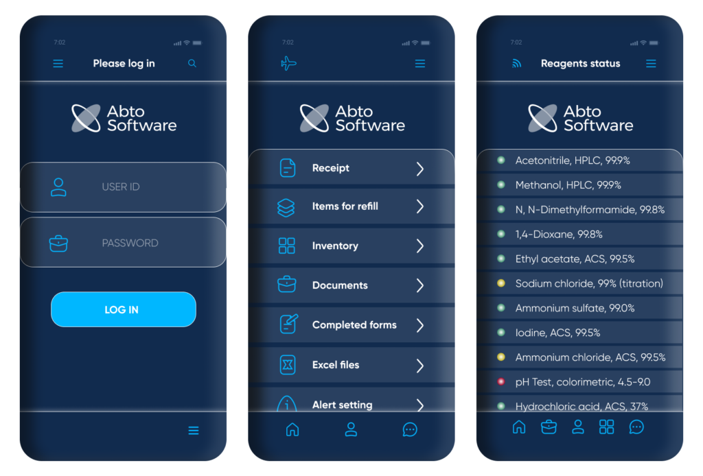 Computerized laboratory inventory management. Example of the user interface and functionality of the VLI. Abto Software blog.