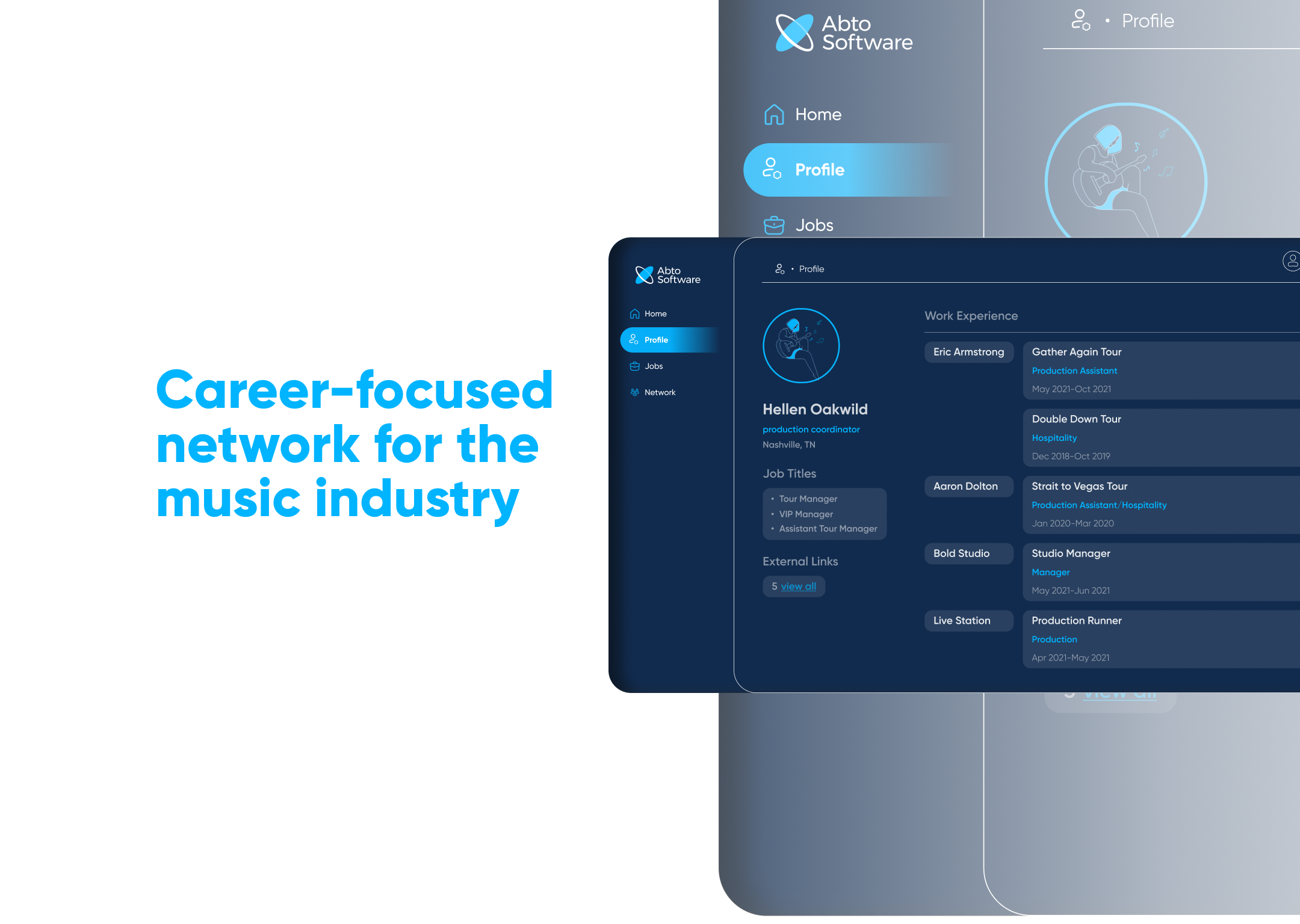 Career-focused network for the music industry