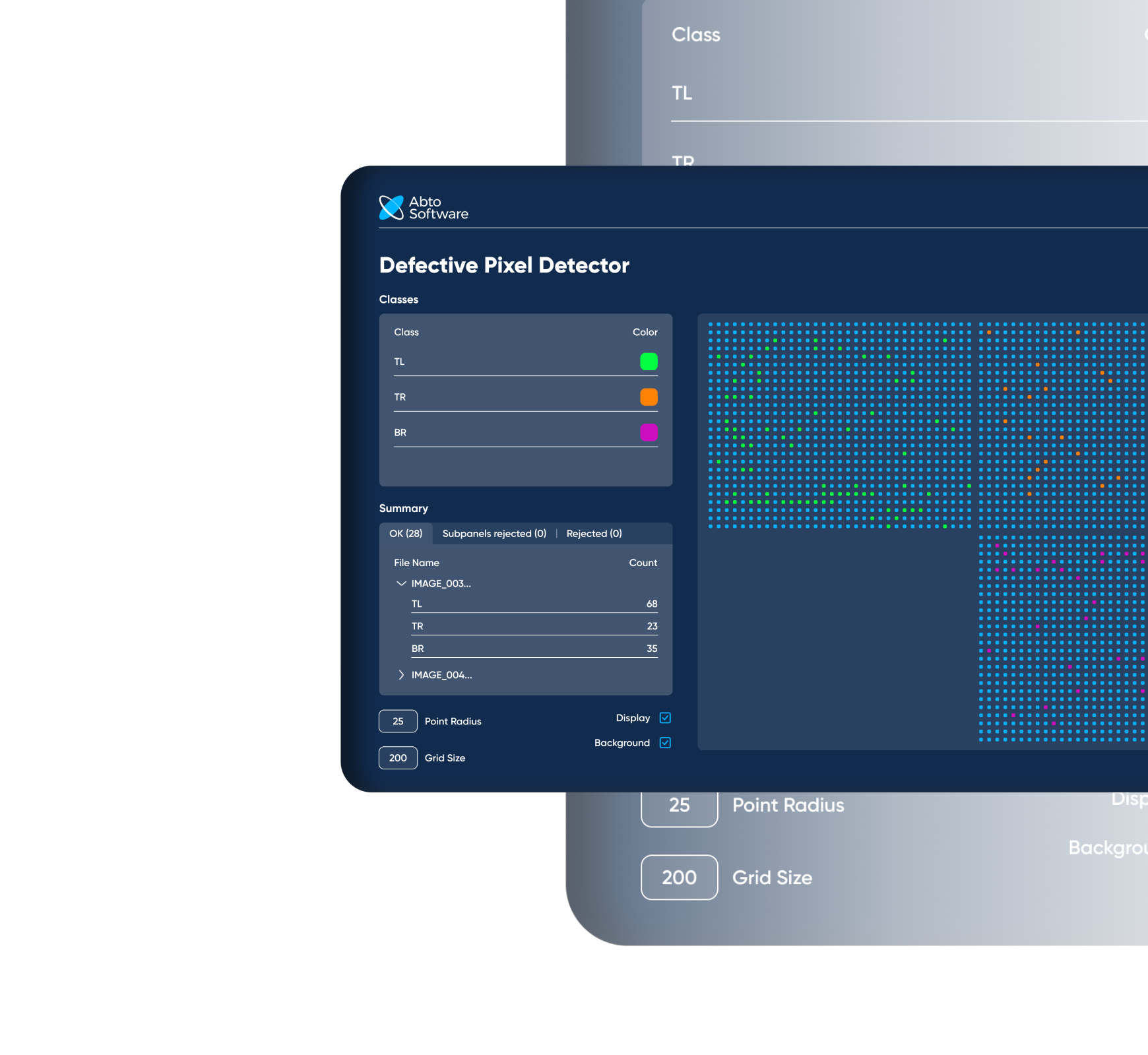 CV supported defective pixel detector tool