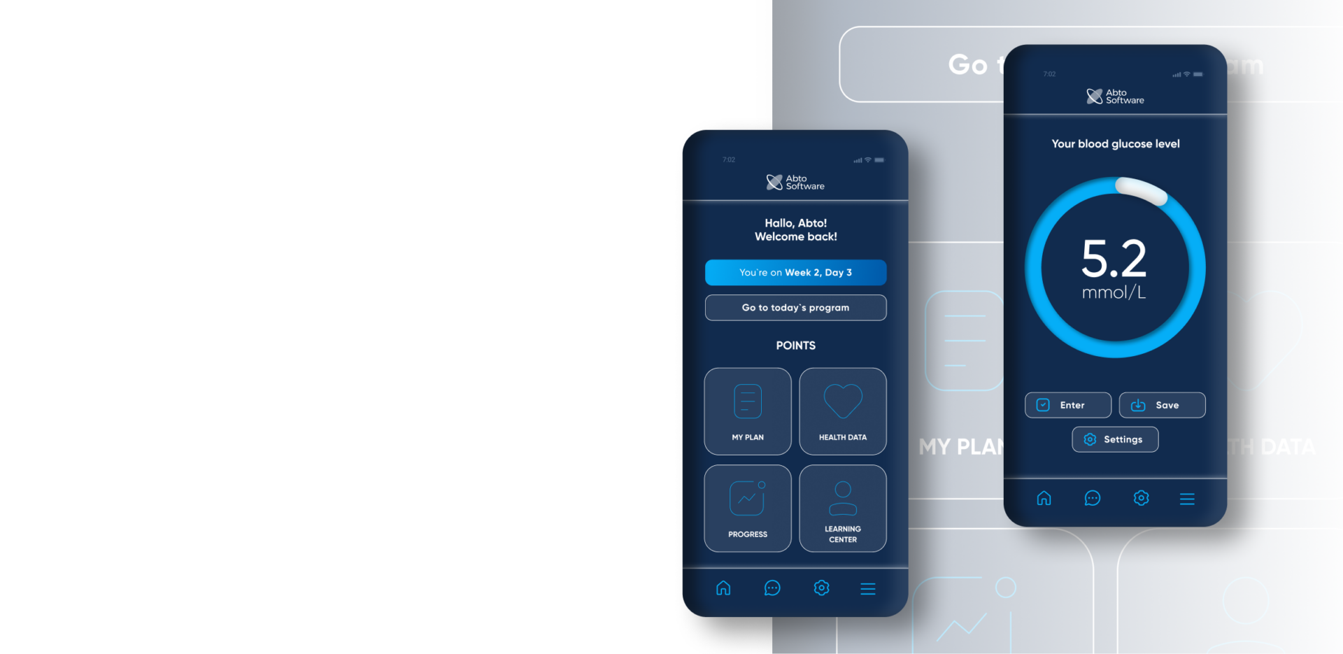Personal medical device integration. Top banner for web version. Abto Software portfolio
