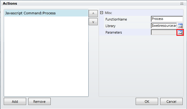 Adding JavaScript function to command
