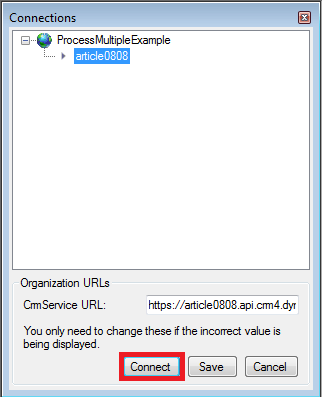 Connecting to CRM service