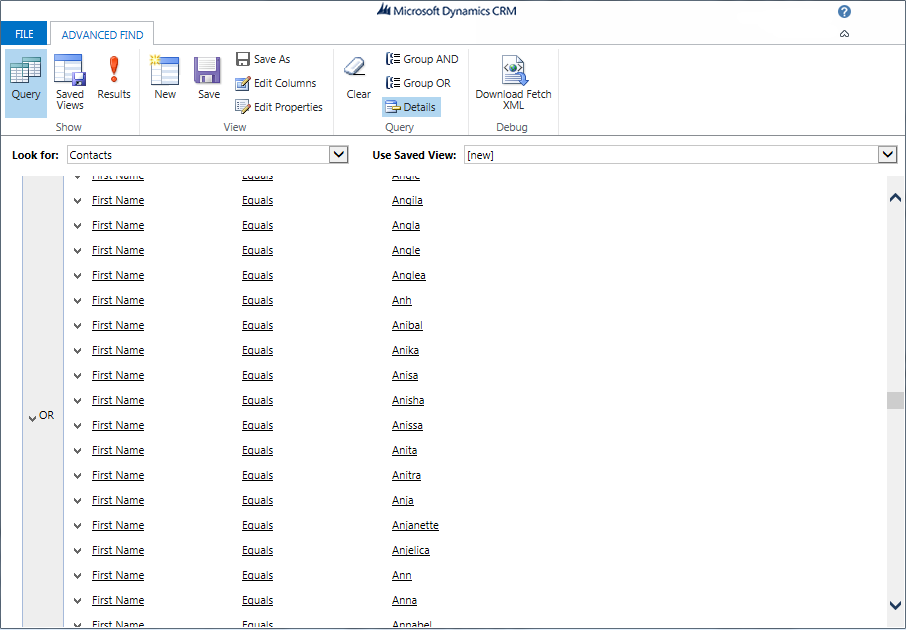 3. View with 500 Conditions Generated