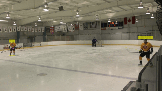 Real-time hockey player tracking: Getting the right trajectory. Frame 19 - without algorithm improvements. Abto Software blog