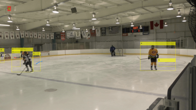 Real-time hockey player tracking: Getting the right trajectory. Frame 4 - with implemented algorithm improvement. Abto Software blog