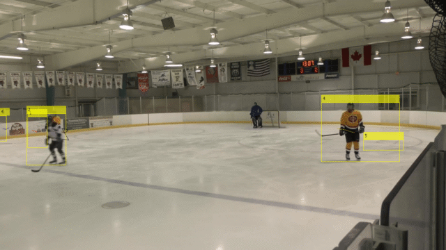 Real-time hockey player tracking: Getting the right trajectory. Frame 5 - without algorithm improvements. Abto Softwar blog