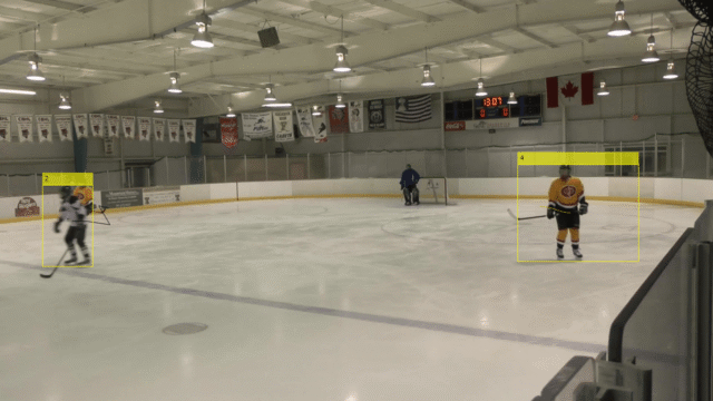 Real-time hockey player tracking: Getting the right trajectory. Frame 6 - without algorithm improvements. Abto Software blog