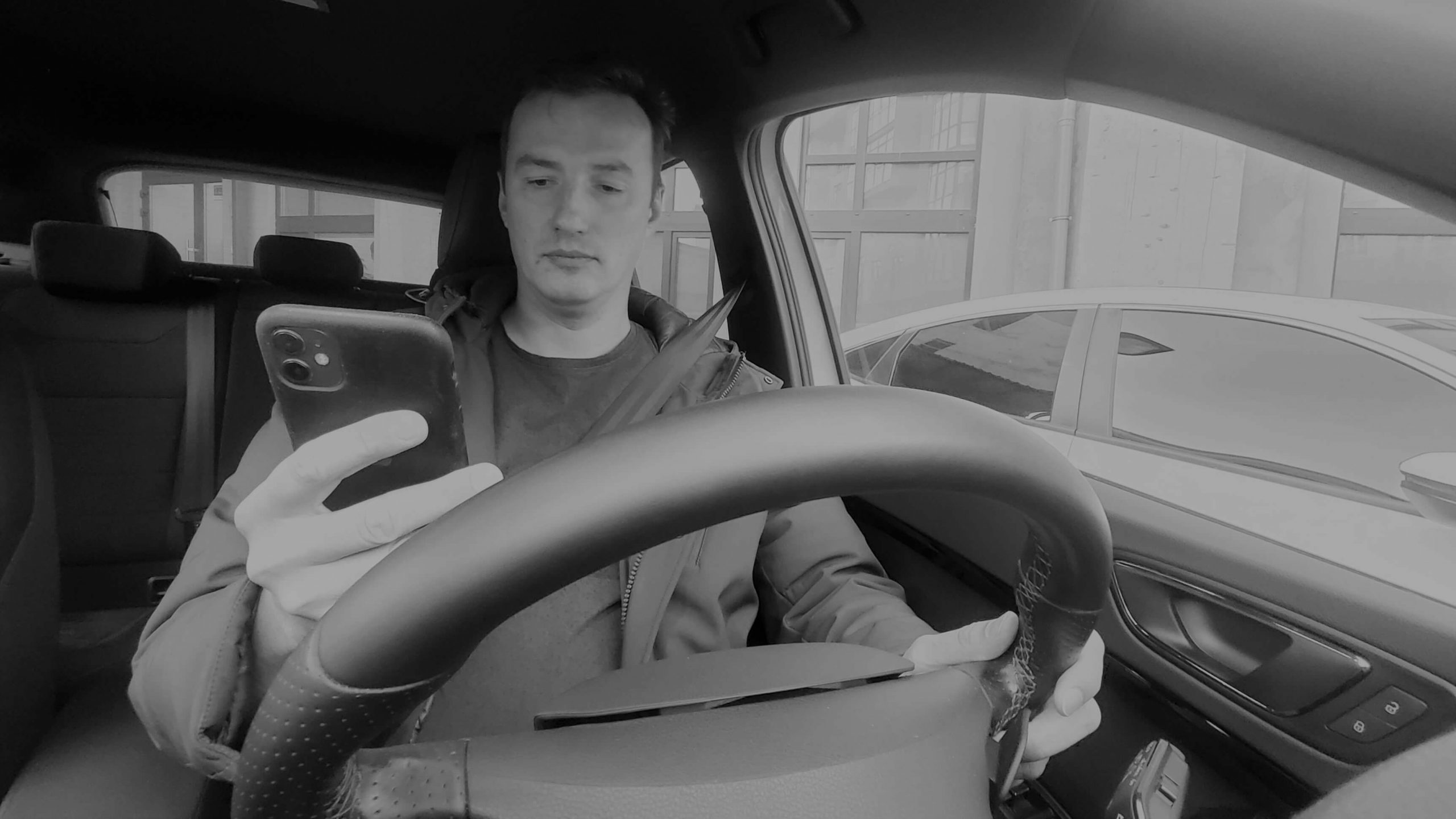 Driver Activity Recognition algorithm training: texting, front view, daytime