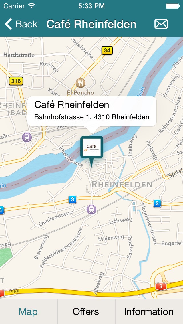 Mobile application for catering facilities